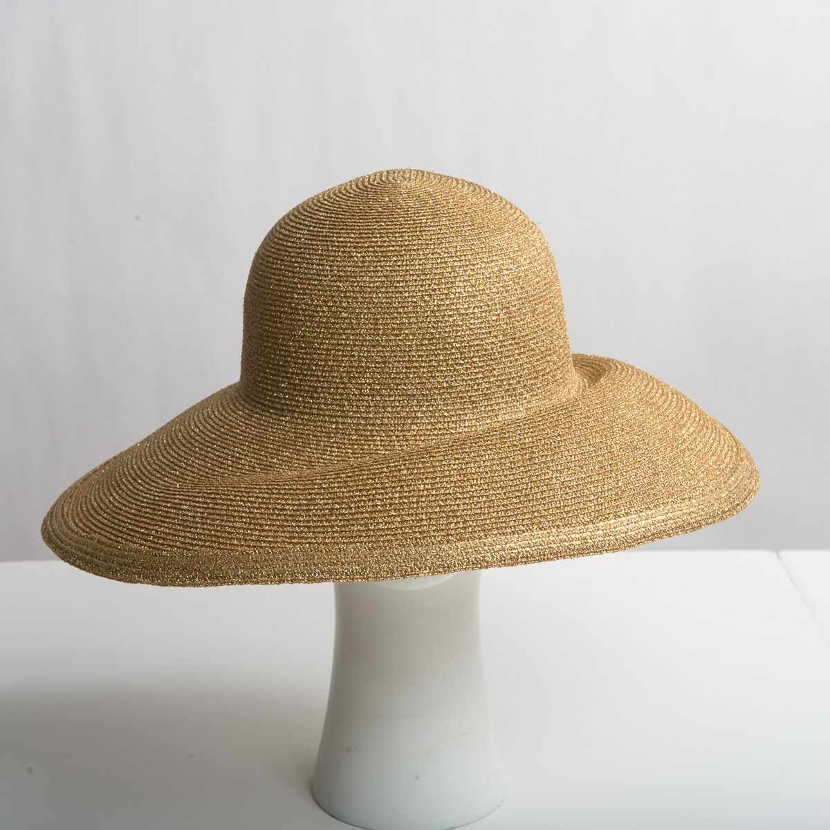 gold wide brim hat