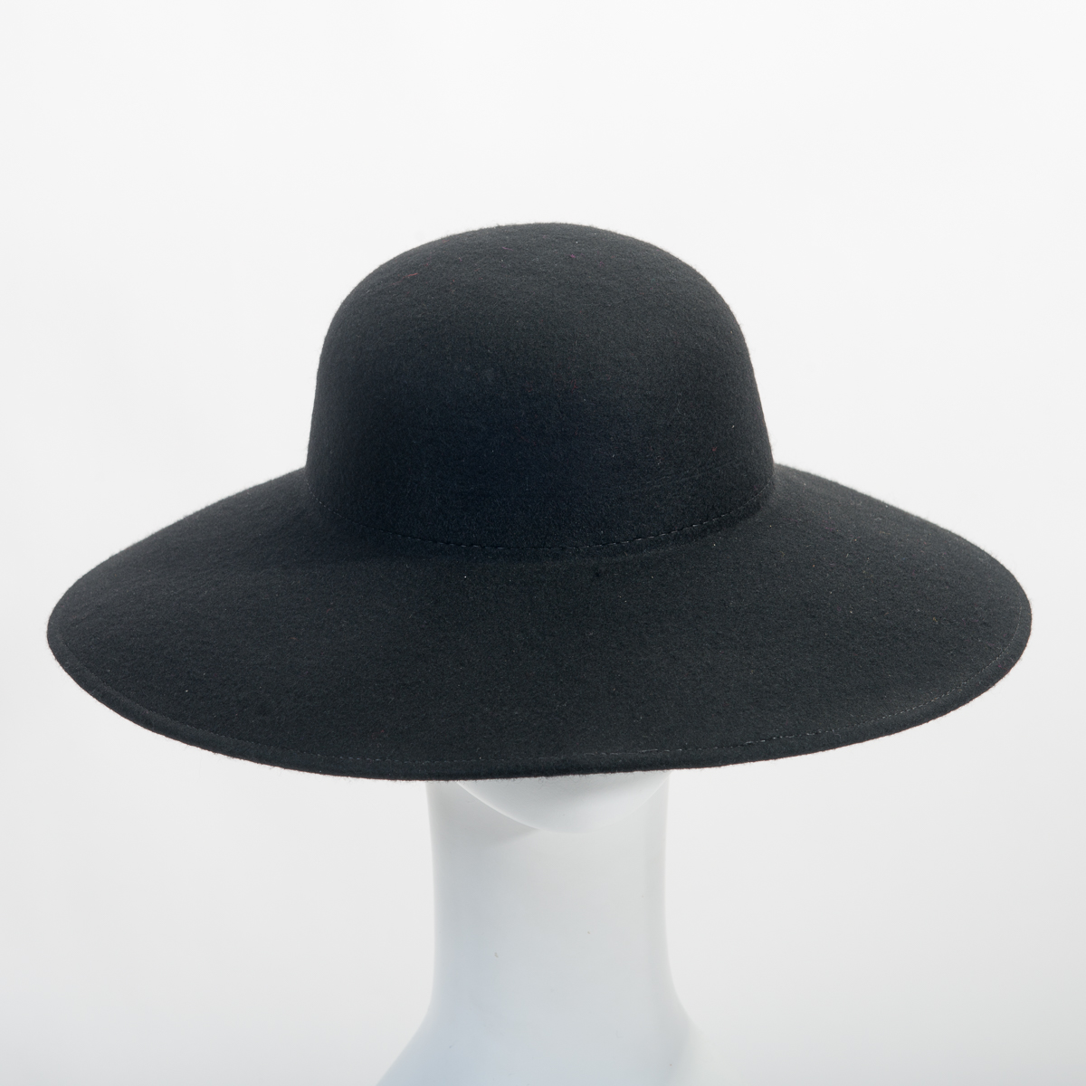 black wide brim hat