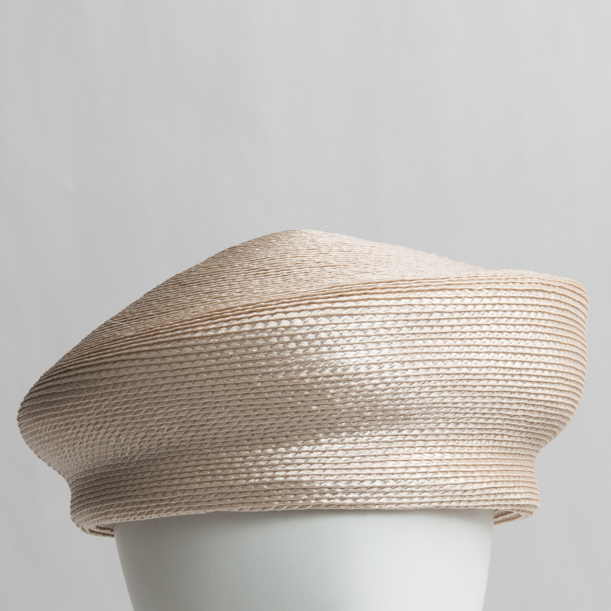 cream pillbox hat