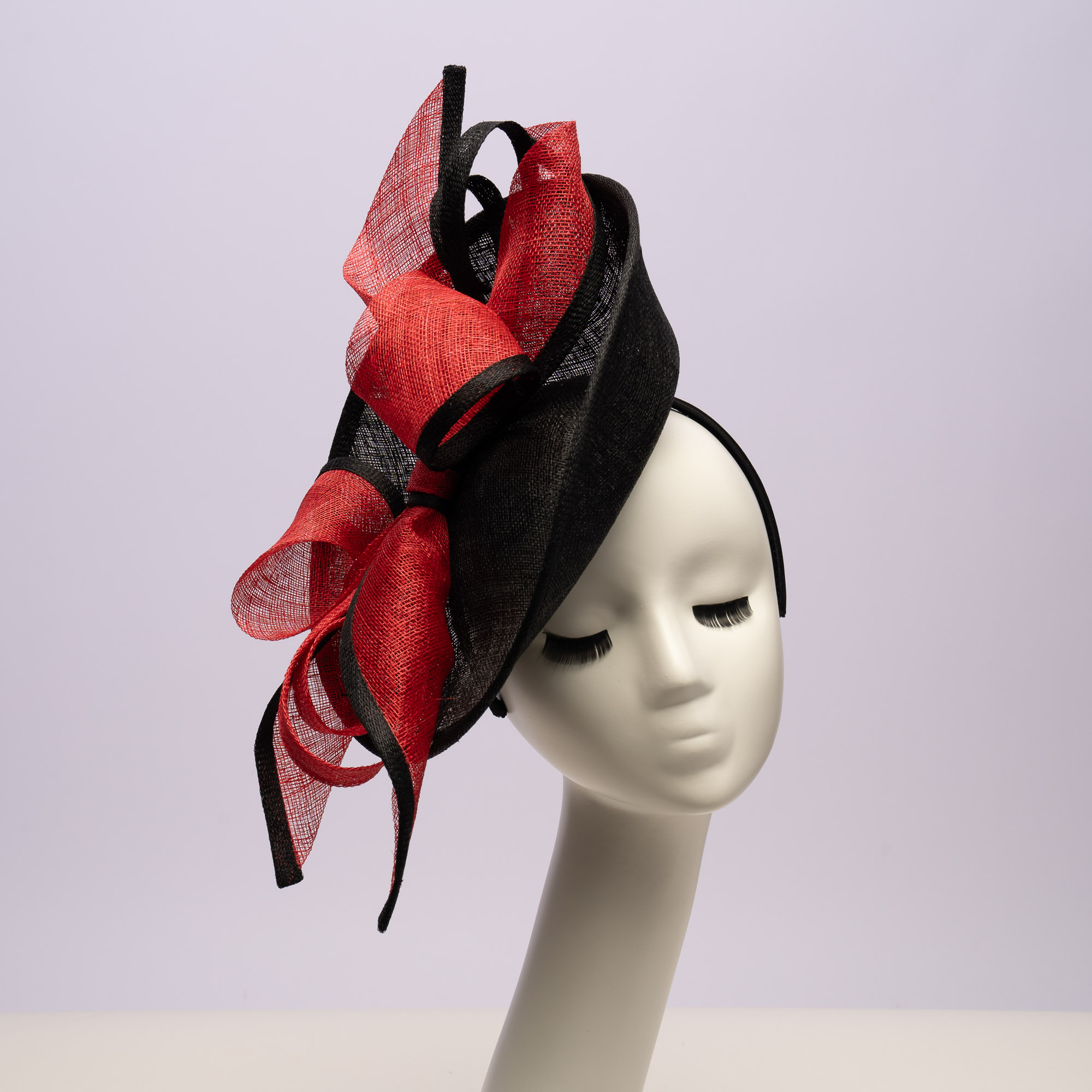 Nwot Headband Halloween Red-Ribbons-Satin Black-Tubes Red Satin 70s Headband for Women & Girls - Wide Thick  main image 2