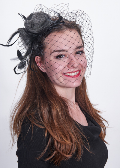 Black Vintage Veil Marquise Rhinestone Embellished Bandeau face veils