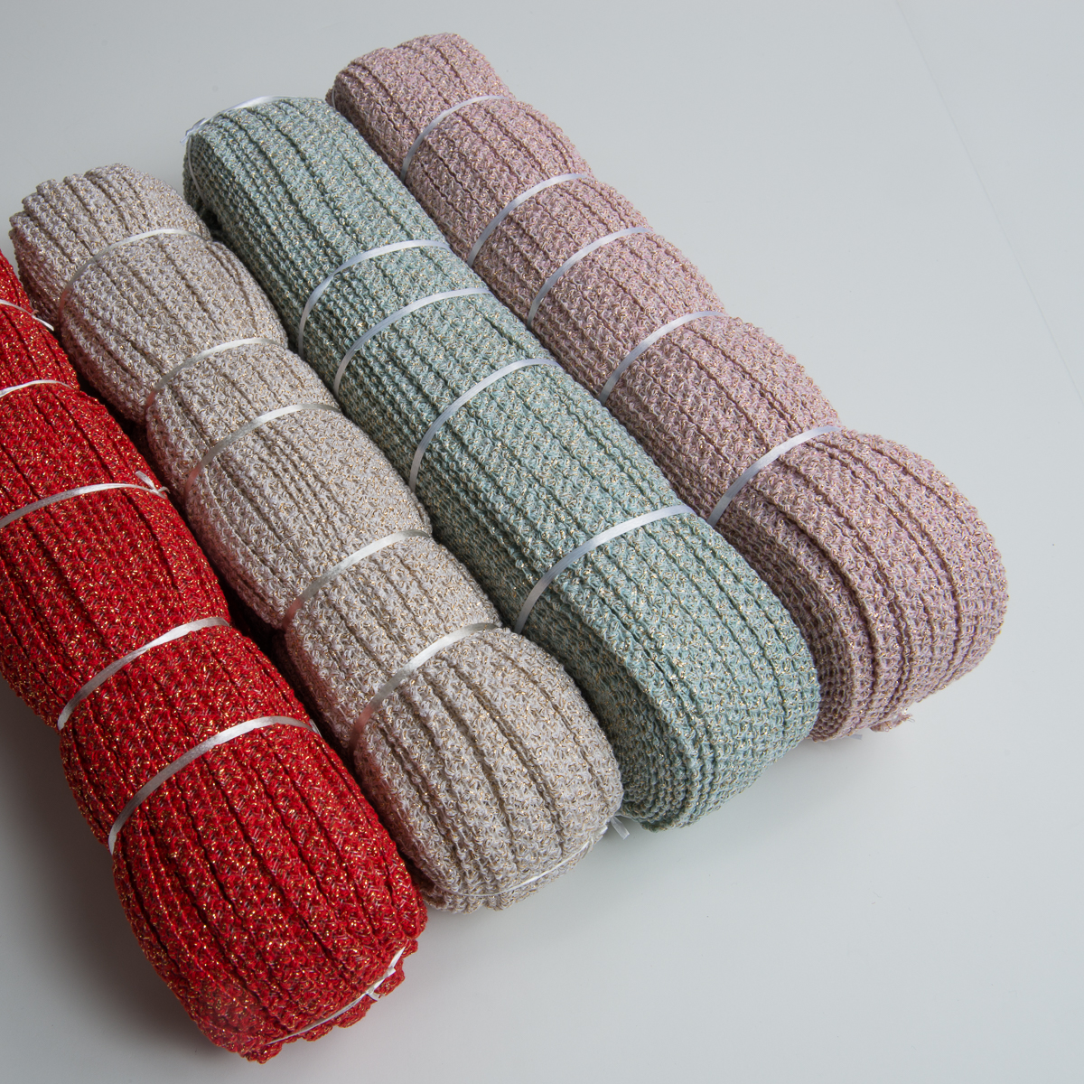 CH-AD7023GPC Wavy Polyester Lurex Mix Polyester Straw Braid