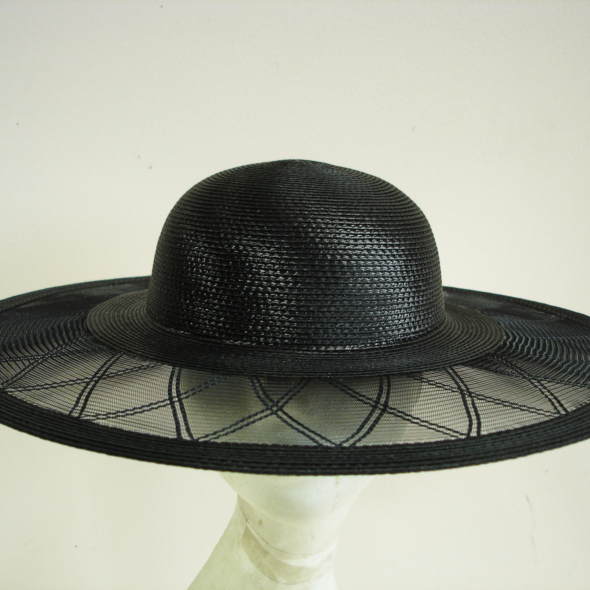 Black Polypropylene Mix With Crinoline Brim Untrimmed Round Crown