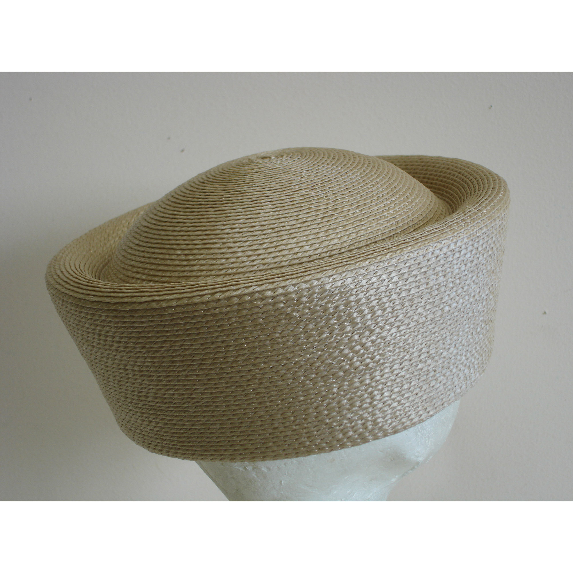 Beige store pillbox hat