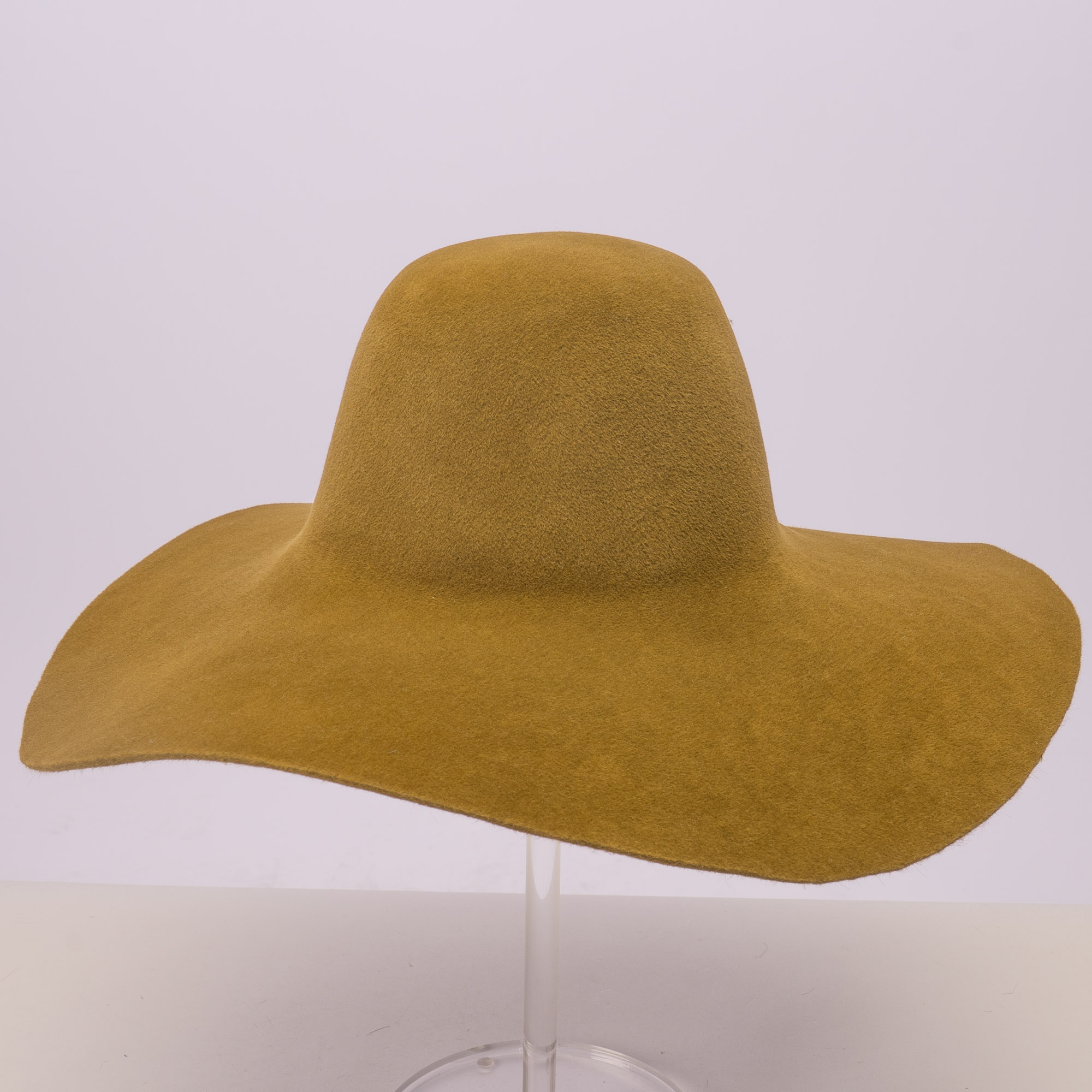 Olive Rabbit Fur Felt Capeline Velour Finish For Millinery And Hat 