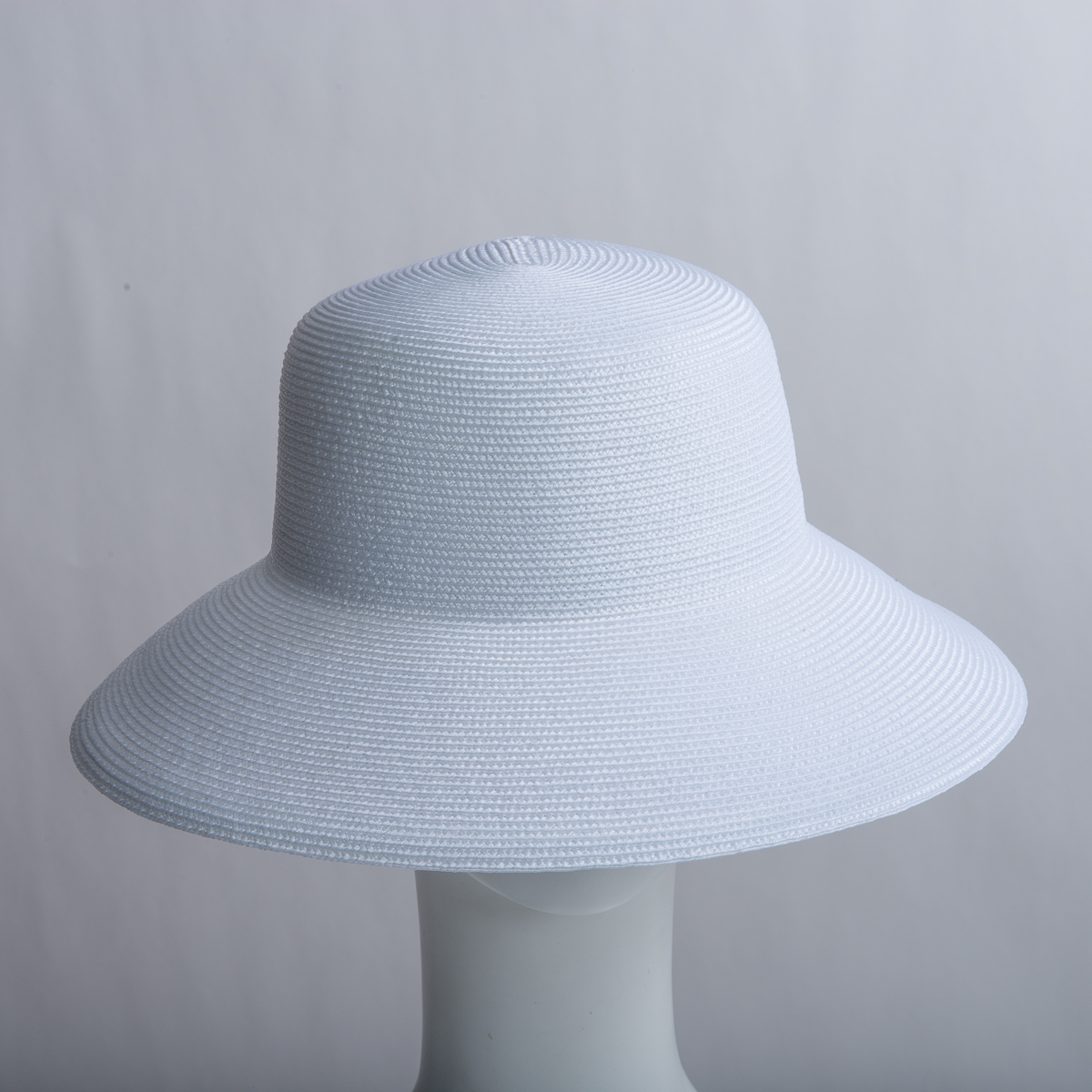 White Dull Polypropylene Straw Medium Brim Plain Hats-Y303_88R-06 