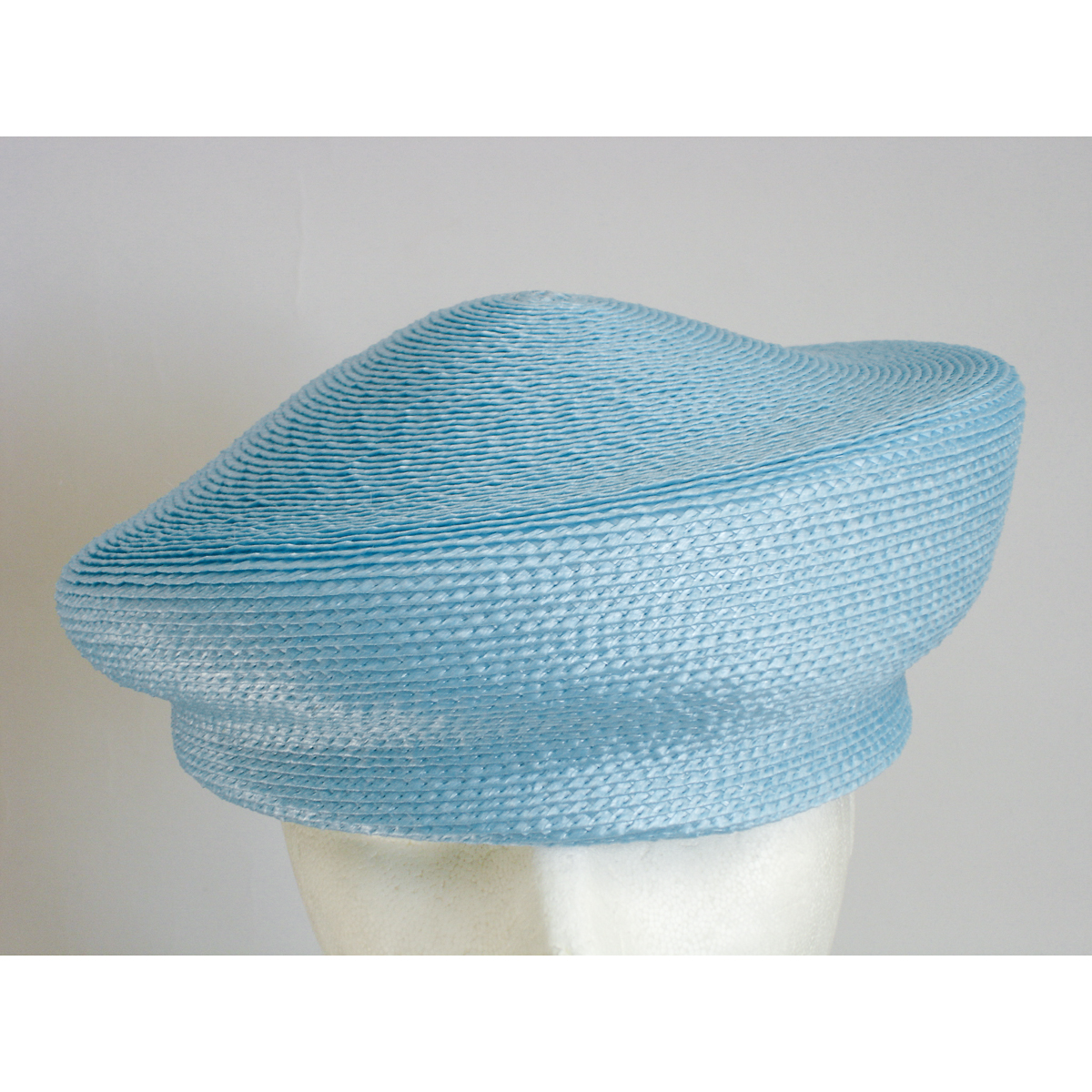 Red Tear Shape Blocked Untrimmed Poly Straw Pillbox Hat Base