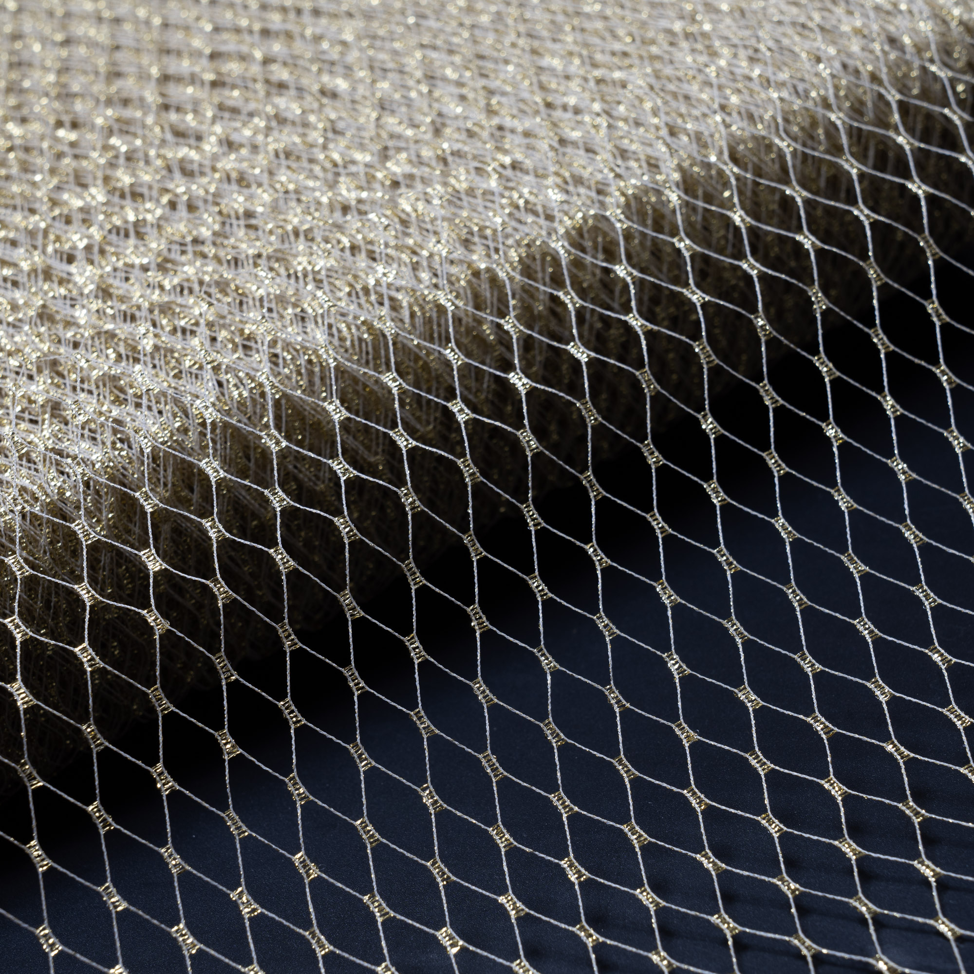 Metallic Gold Russian Netting Fabric