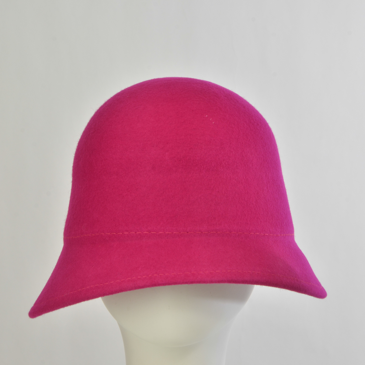 Fuchsia Bell Shaped Cloche Felt Plain Hats - Sun Yorkos